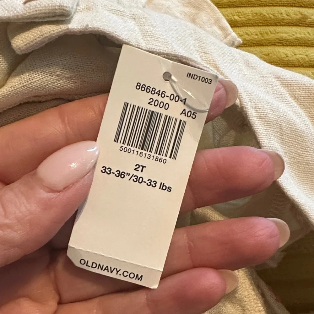 Old Navy Cream Jumpsuit with Pink Details